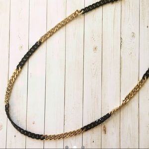Black & Gold Long Chain Necklace